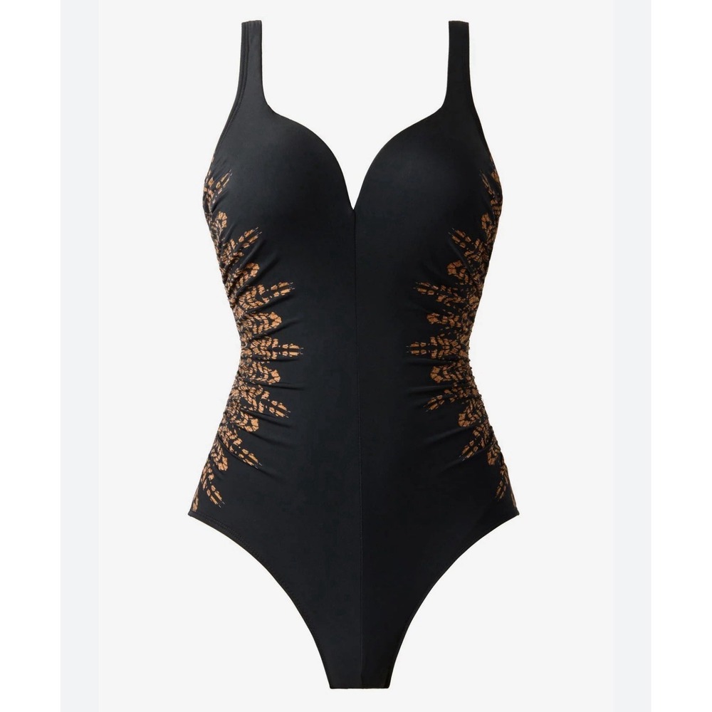 Miraclesuit Black One-Piece Swimsuit with Bronze Accents